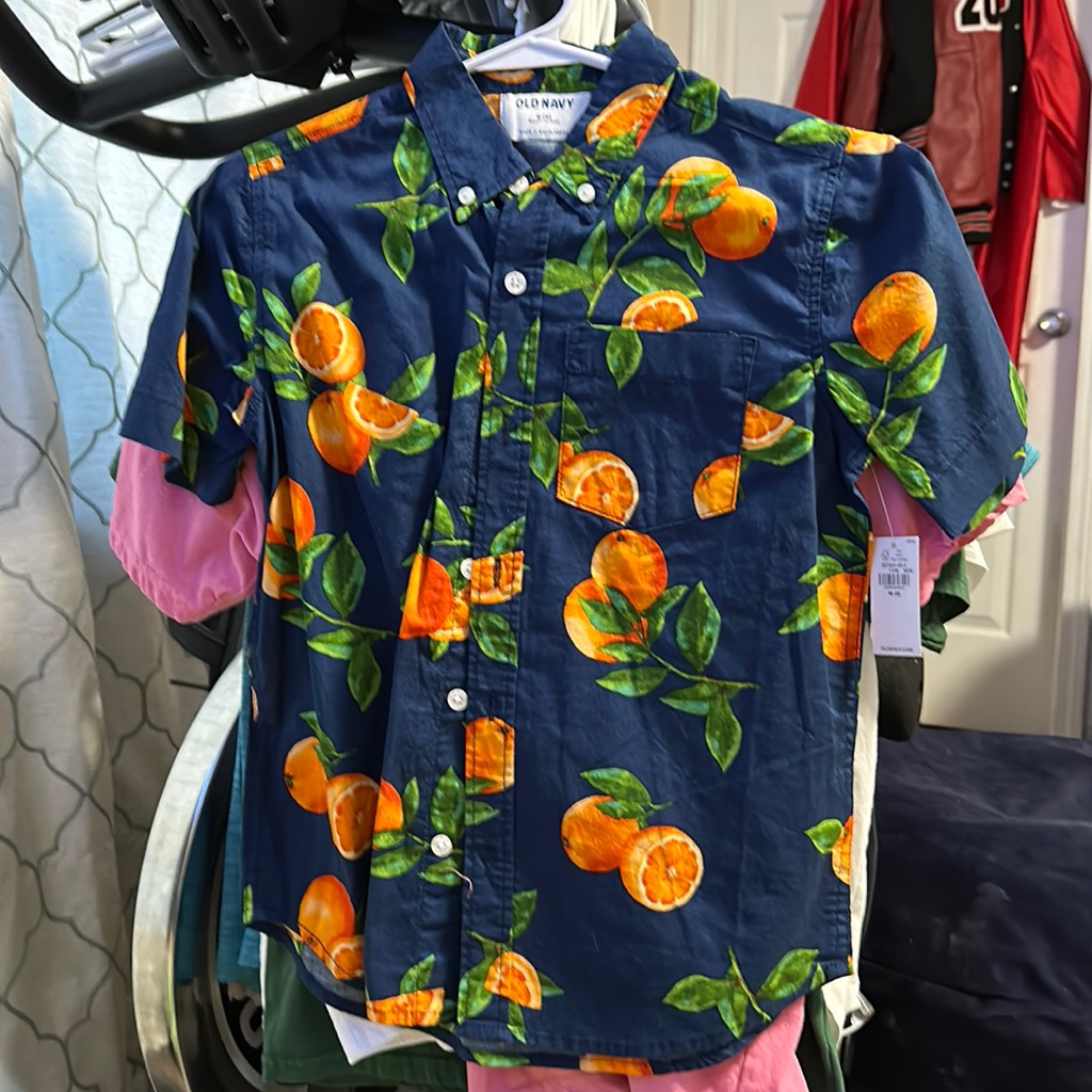 Orange Button Up